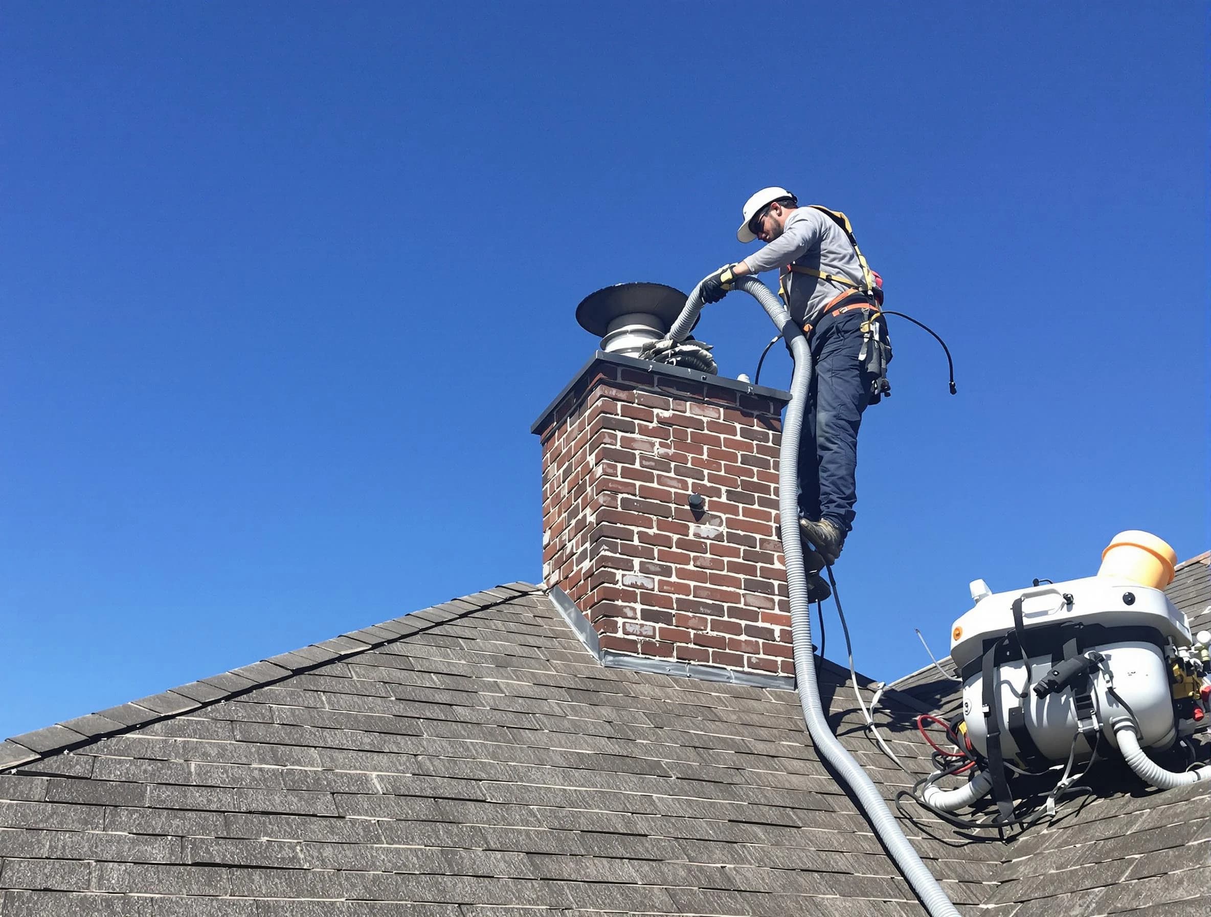 Dedicated Dormont Chimney Sweep team member cleaning a chimney in Dormont, PA