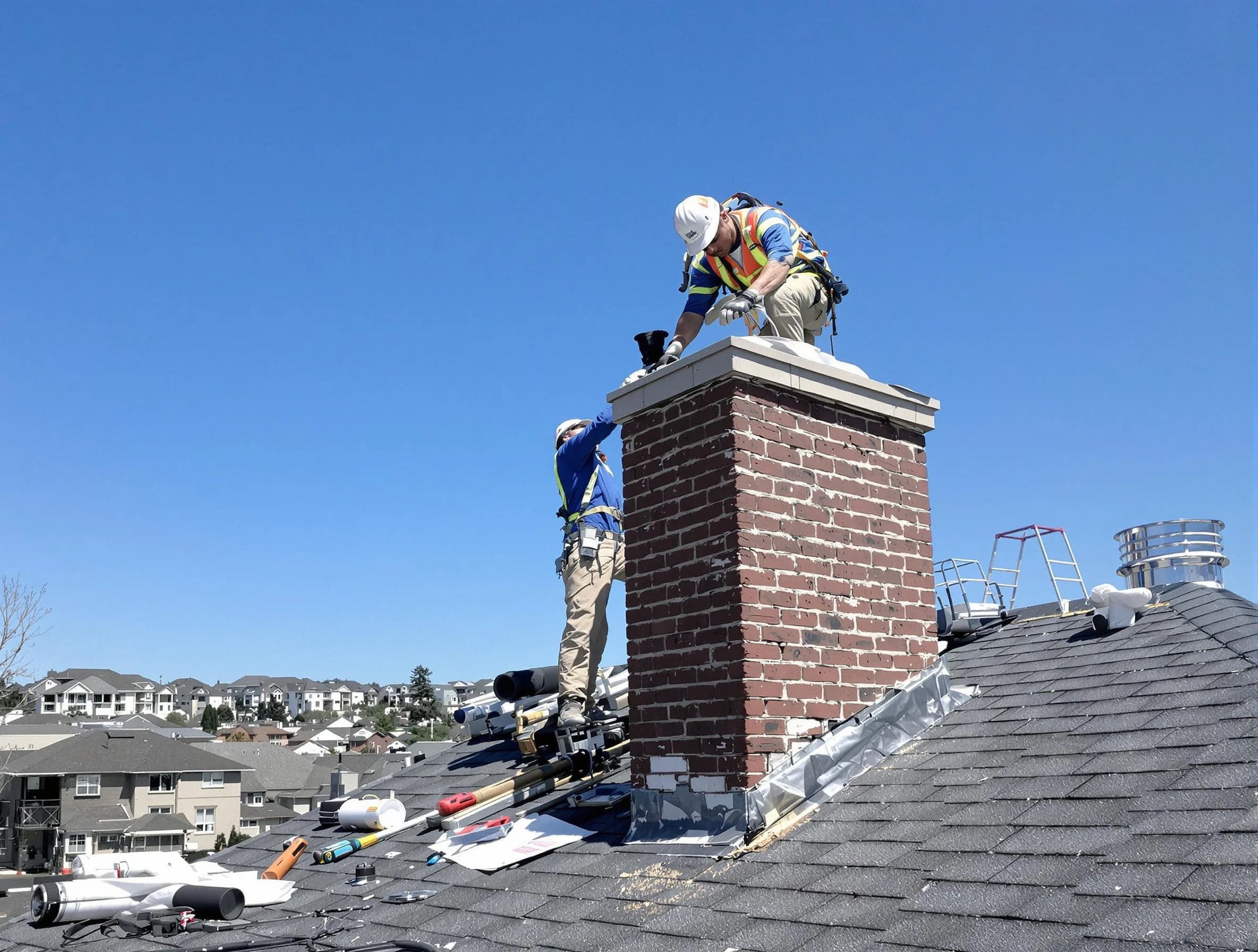 Dormont Chimney Sweep repairing a chimney crown in Dormont, PA