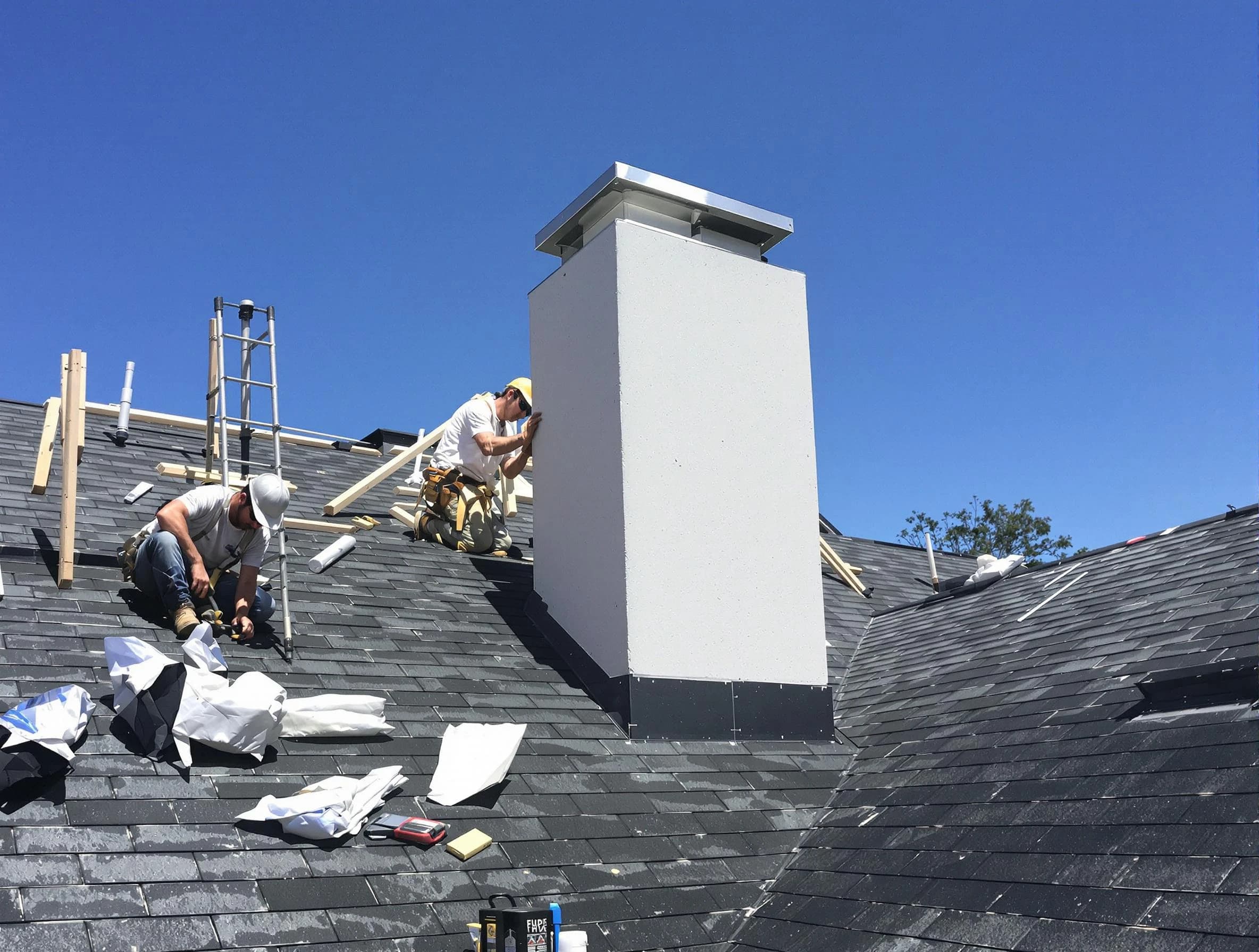 Dormont Chimney Sweep crew installing a new chimney in Dormont, PA