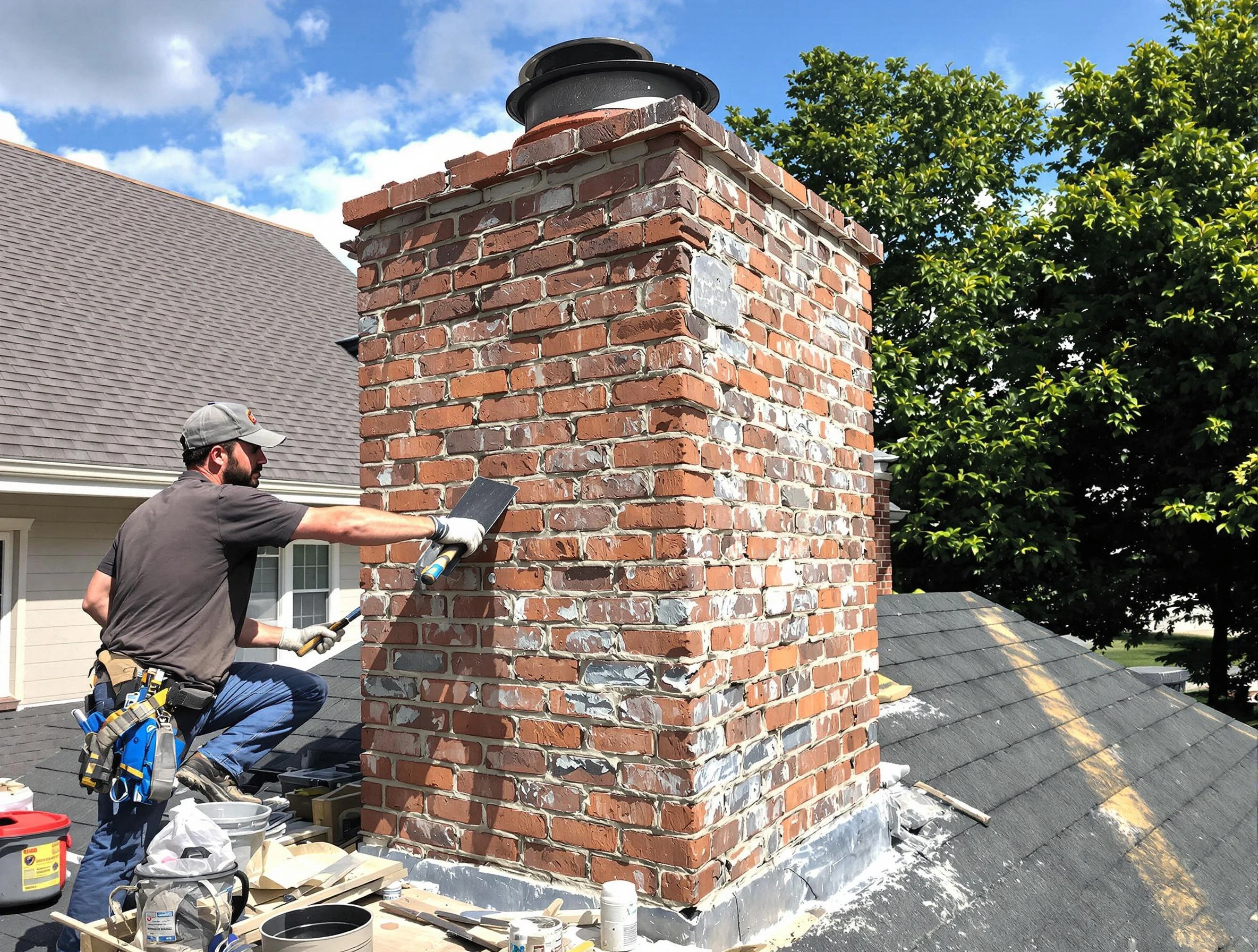 Completed chimney rebuild by Dormont Chimney Sweep in Dormont, PA