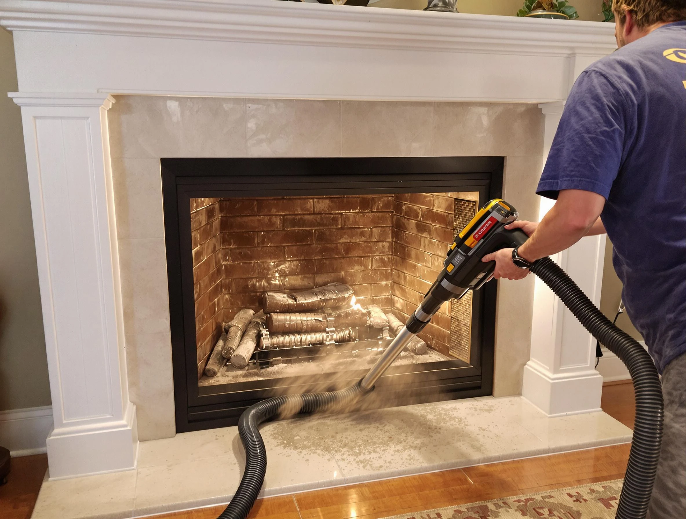 Fireplace cleaning performed by Dormont Chimney Sweep in Dormont, PA